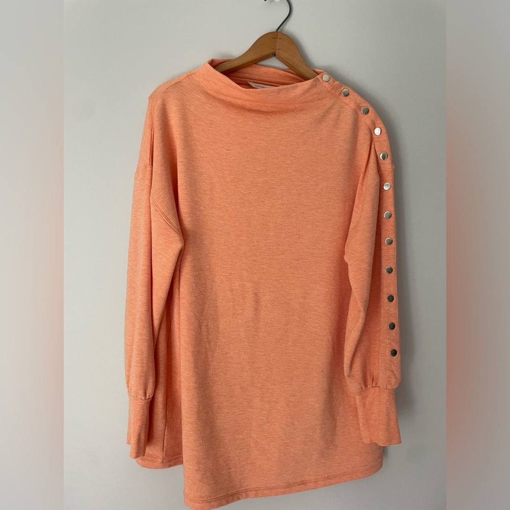 Soft Surroundings Arley Tunic Top Pullover‎ Medium oversized Sweatshirt Orange
